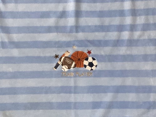 Circo Blue Stripe Baby Blanket Team Player Sport Balls Target Boy - Picture 2 of 3