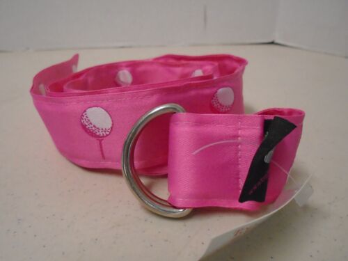 Top It Off Pink Golf Ball Belt Fabric D Ring M Medium Pretty Tee Adjustable New  - Picture 1 of 2