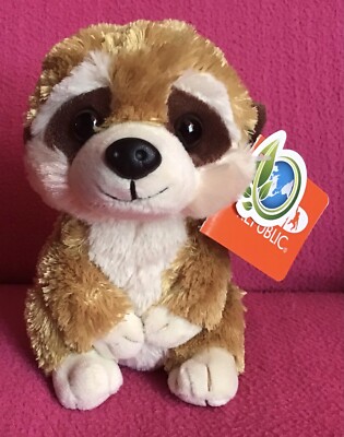 Wild Republic Hug ems Mini Erdmännchen glänzend braun weiches Plüschtier 6 Zoll Etikett