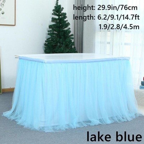 1X Tulle Tutu Maille Table Jupe Housse Nappe Anniversaire Mariage Fête Décor - Photo 1/24