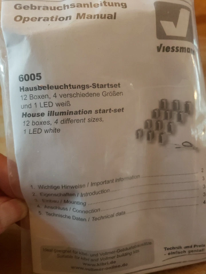 Juego de inicio de luces de casa Viessmann 6005 12 cajas 4 tamaños diferentes 1 LED blanco NUEVO Foto 3 de 3