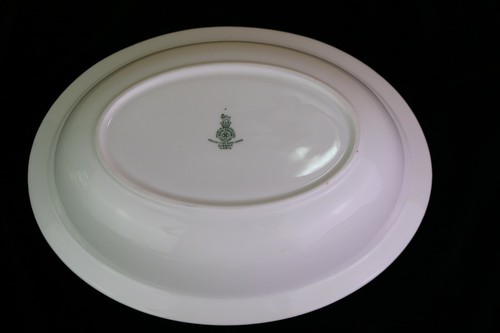 "Tazón para servir ovalado de verduras con sello óseo Royal Doulton Inglaterra platino 10 3/4" - Imagen 3 de 5