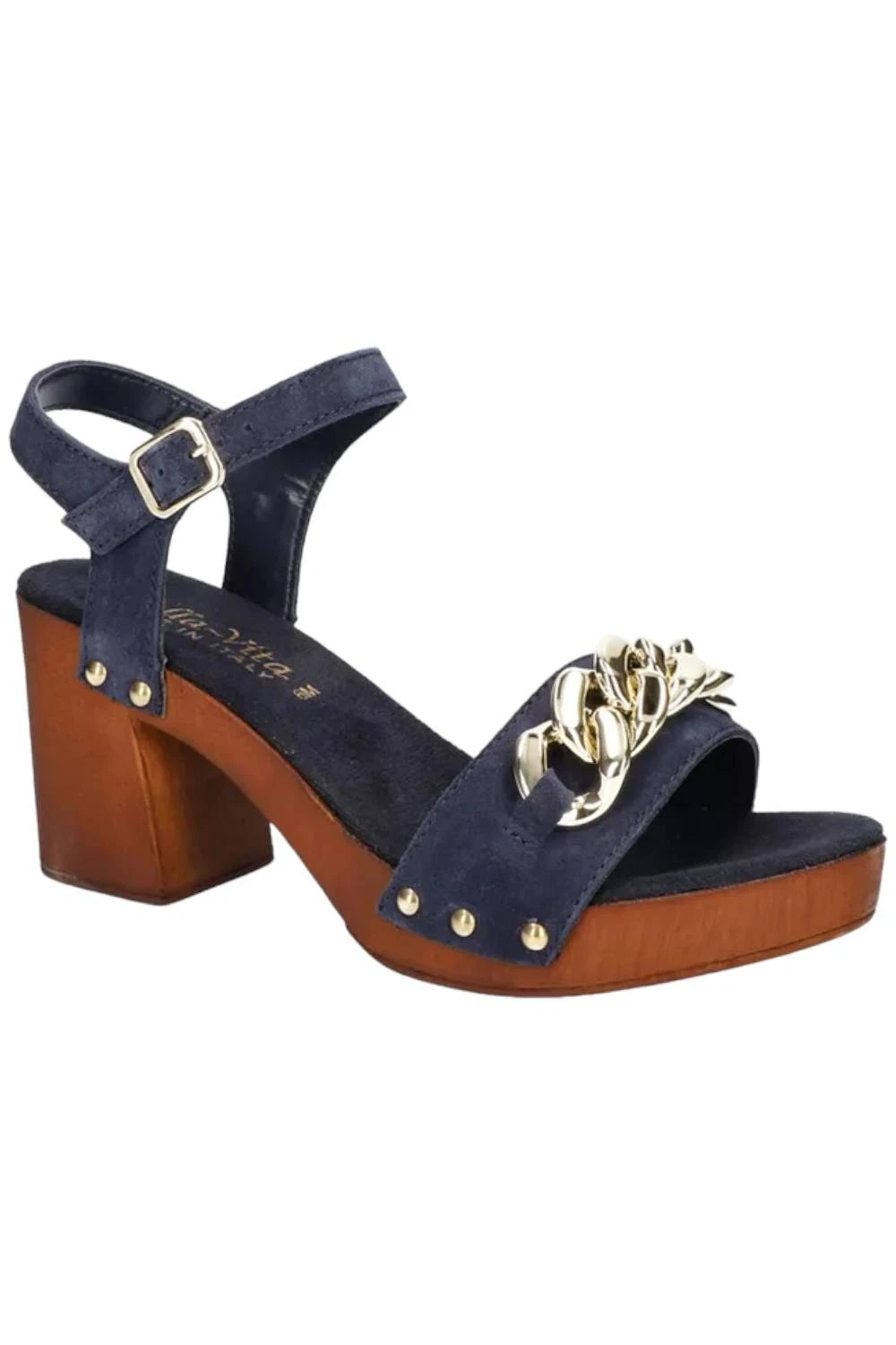 VANS Bella Vita Womens Van Italy Heeled Sandals Navy Suede