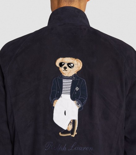 NEW Ralph Lauren Purple Label Polo Bear Suede Leather Navy Jacket S Small $3K - Picture 3 of 7