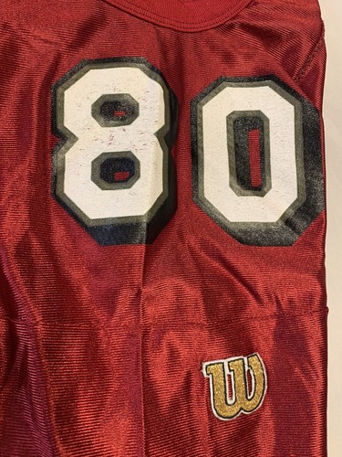 Jerry Rice Vintage 80s Wilson 49ers Jersey Sz L Gold W Some Stitch Rare Made USA - Picture 9 of 21