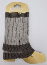 Envy Legwear Gray  Brown Boot Cuffs Crochet Leg Warmers - New