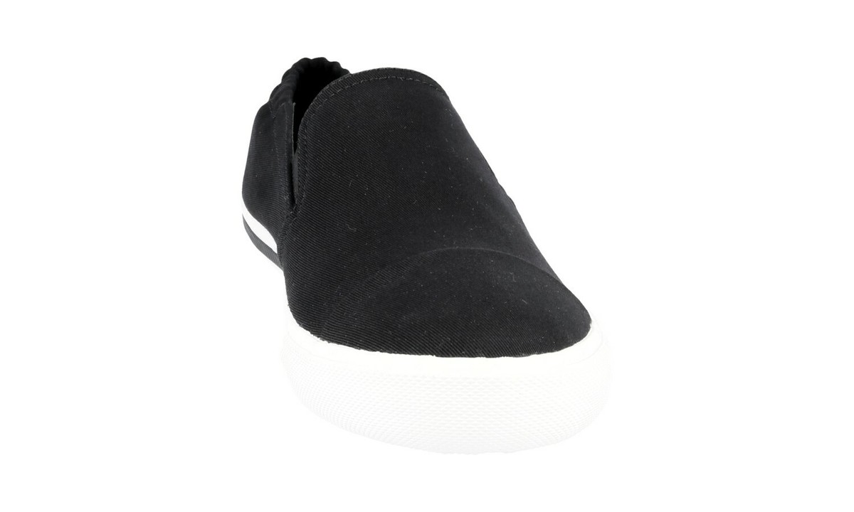 靴 PRADA LUXURY PRADA SLIP-ON SNEAKERS SHOES 4D2986 BLACK WHITE NEW