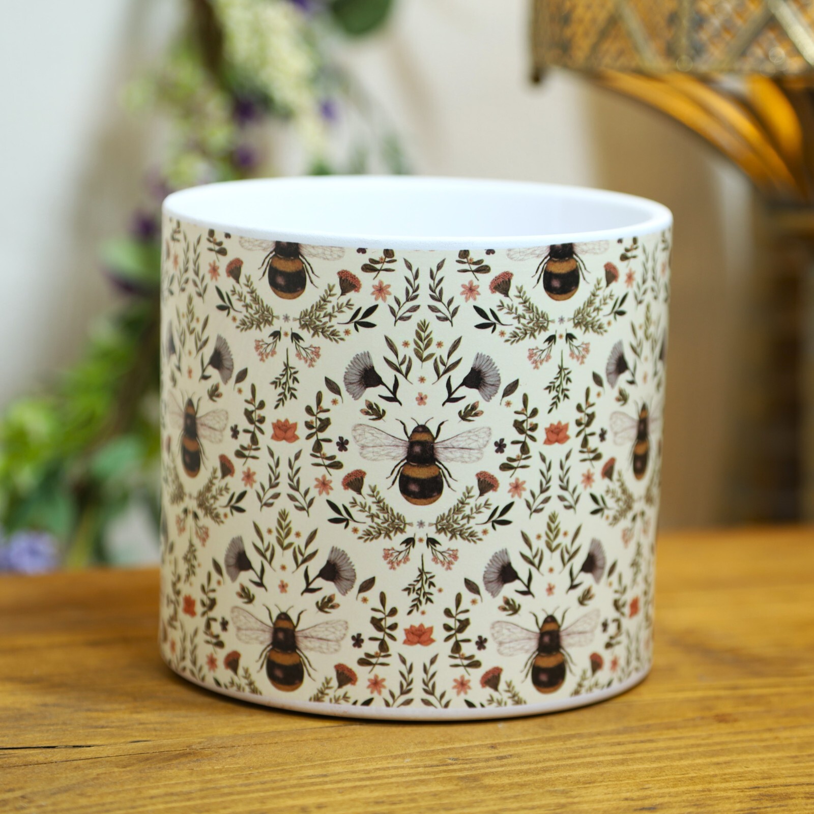 Ceramic Botanical Bee Pot 14cm Planter Flower Herb Pot Home Decorative Planter