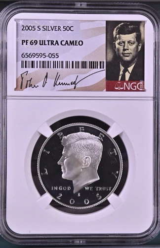GEM NEAR-PERFECT 2005 S SILVER NGC PF-69 ULTRA CAMEO KENNEDY JFK HALF DOLLAR