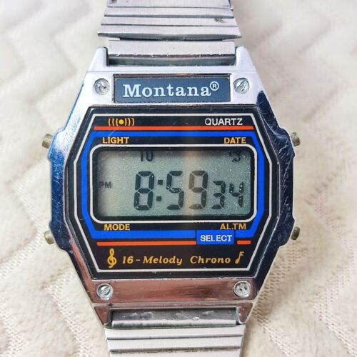 ⭐VINTAGE Soviet watch Montana quartz digital 16 melodi chrono Made in USSR 1990s