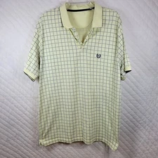 Chaps Shirt Mens XL Yellow Polo Golf Short Sleeve Logo Preppy Collar No Size Tag
