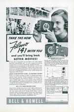 1938 Bell  Howell Vintage Ads x3 Filmo 8mm 16mm Movie Camera Filmo 141 8
