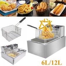 6L/12L Öl-Fritteuse Elektrische Frittöse Edelstahl Kaltzonen Fritteuse Fritöse