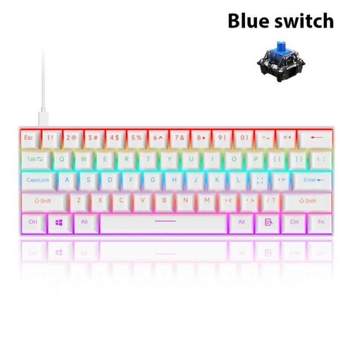 61 Keys Mechanical Keyboard Wired USB Mechanical Keyboard LED Wireless Mouse for - Picture 91 of 104