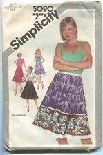 SIMPLICITY PATTERN 5090 MISSES' FULL & HALF CIRCLE SKIRTS SZ 14 UNCUT 1981
