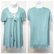 Show Me Your Mumu Kylie Lace Up Dress Blue Size X-Small