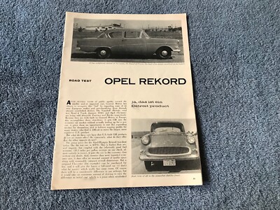1958 Opel Rekford Vintage Road Test Info Article ''Ja Das Ist Ein Detroit Product