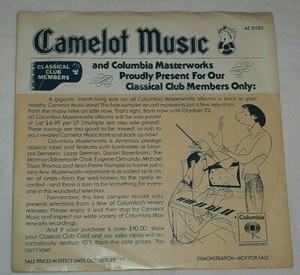 Camelot Music Classical Sampler 1977 Columbia 7 Promo 5 Track E P Ebay
