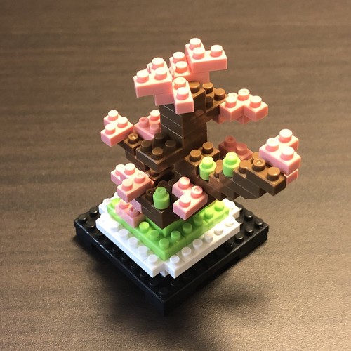 DAISO Petit Block Bonsai Plant Series Cherry Blossom & Pine Tree Set Japan - Picture 4 of 18