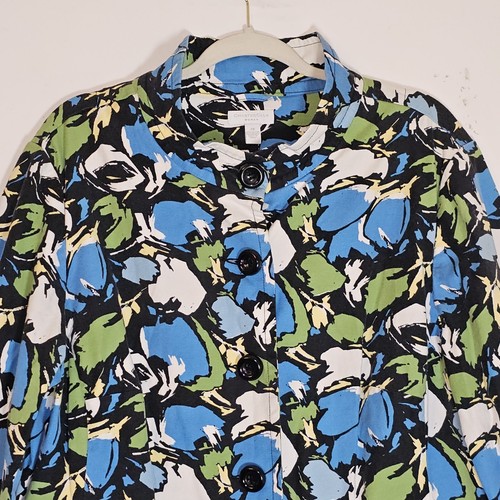 Charter Club Jacket Womens 2X Black Multicolor Floral Blue Green Yellow Blazer - Picture 2 of 13