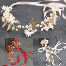 Bridal Wedding Hair Accessories Pearl Flower Girl Headband Headpiece Jewelry