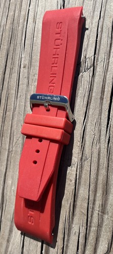 Cinturino orologio Stuhrling rosso largo - Foto 4 di 4