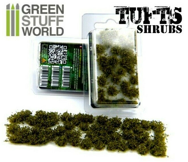 Green Stuff World 6 мм темно-зеленые самоклеящиеся кусты кустарников - декорации 2490₽