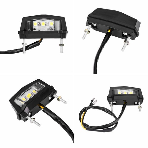 Motorcycle Universal LED License Plate Light White Bright Motorbike Taillight - Picture 2 of 10