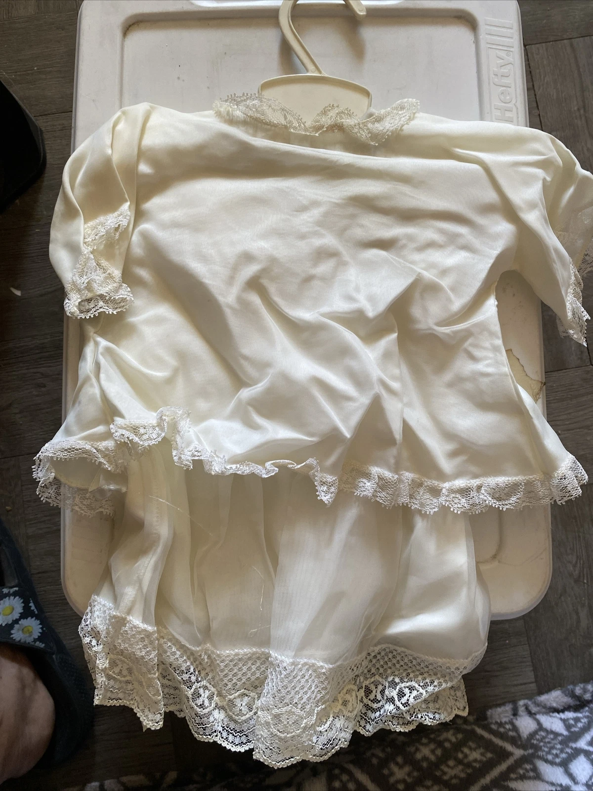 OFF WHITE Vestito Vintage Neonato Bambino Battesimo Off White E Pull Over 2pz.