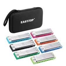 EASTTOP Harmonica set of 7-Pack 10Hole Blues harp mouth organ Diatonic Harmonica