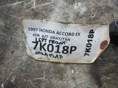 1997 HONDA ACCORD EX 4DR A/T DRIVER LEFT FRONT MUD FLAP OEM 1994 1995 1996 - Picture 9 of 9