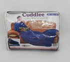 NWT CUDDLEE "The Blanket With Sleeves" Micro Fiber Navy Handy Trends 53" x 68" 