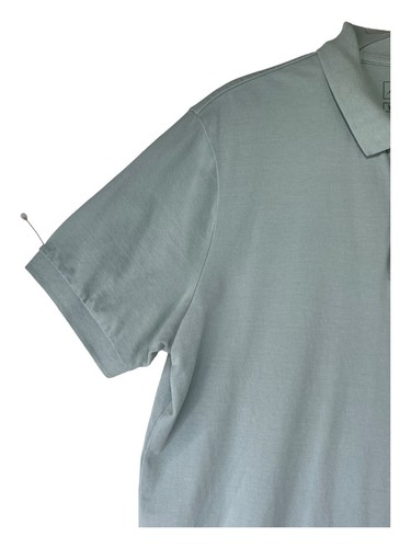 Eddie Bauer Men Size LT Golf Shirt Blue Collar with 2 Button Closure Stretch Fit - Picture 8 of 15