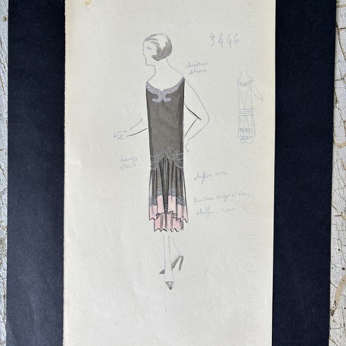 1 LUCIEN LELONG Antique French Paris Fashion House of illustration drawings ske - 第 4/10 張圖片