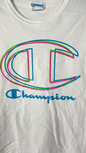 Camiseta vintage Champion para mujer cuello redondo manga corta blanca talla M. - Imagen 12 de 14