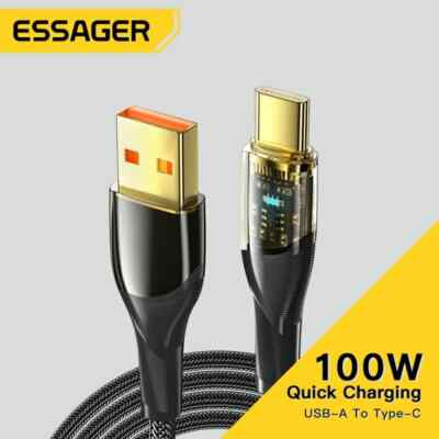 Essager 7A USB Type C Cable PD 100W Fast Charging Wire USB C Charger Data Cord