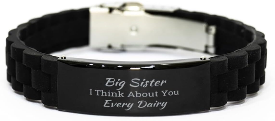 Bracelet For Big Sister,Birthday Christmas Motivational Gifts Engraved Jewelry