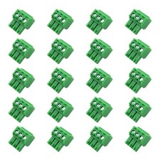 20PCS 3 Pin 3.5mm Pitch PCB Green Pluggable Terminal Block Connector with Sep...