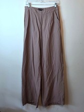 PrettyLittleThing Mocha Wide Leg Pants High Rise Old Money Twee Size 8