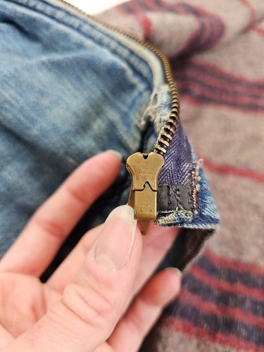 VTG Hercules Denim Wool Flannel Lined Zip Jacket Size L (Description) 50's-60's - Picture 16 of 19
