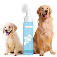 No-Rinse Paw Cleaner for Dog & Cat - Foaming Washer with Built-In Brush for Dirt