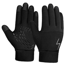 Kids Winter Gloves Back Water Repellent Touchscreen Warm L 8-10years Black