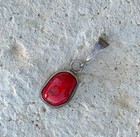 SILVER AND CORAL SOUTHWESTERN PENDANT  — photo 2