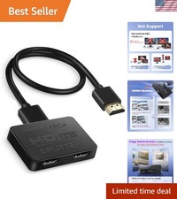 1 in 2 HDMI Splitter for 4K Video - Mirror Same Screen Only, 4 Ft Cable Included