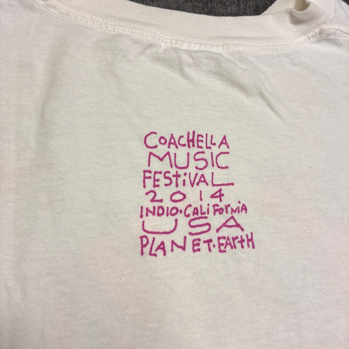 Coachella Music Festival T Shirt Mens XL White 2014 Ganesha Art B