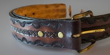The Real McCoy Vintage Gary McCoy Size 32 Leather Belt Gatlinburg Tennessee EUC