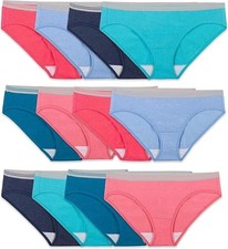 Fruit of the Loom Women's Eversoft Low Rise Hipster 12 Pack Size 8