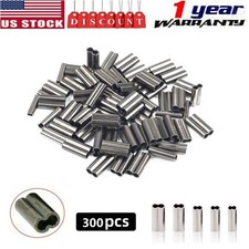 Copper Double Barrel Fishing Crimp Sleeves Tackle Line Tube Connector 0.8-2.5mm