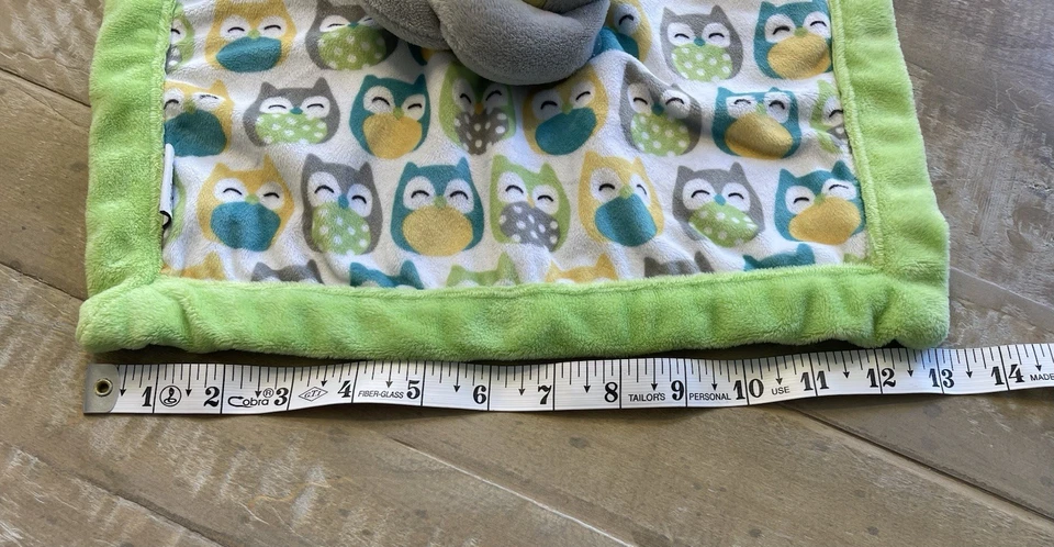 MANTA DE SEGURIDAD PARA BEBÉ CARTER'S LOVEY GRIS BÚHO VERDE DORADO 2016 ¡MUY SUAVE! Foto 4 de 4