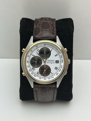 Seiko Chronograph Vintage Japan Panda Dial Tachymeter Top Zustand 7T32-7C60